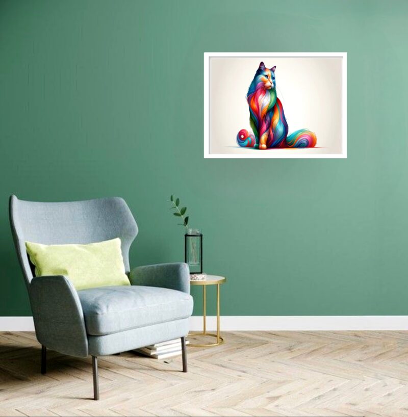 Quadro Decorativo Gata Aquarela - 50x70 cm