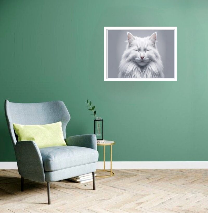 Quadro Decorativo Gata Olhos Fechados - 50x70 cm