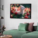 Quadro Decorativo Gato Morangos - 50x70 cm