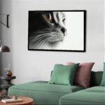 Quadro Decorativo Gato Olhar Lado - 50x70 cm