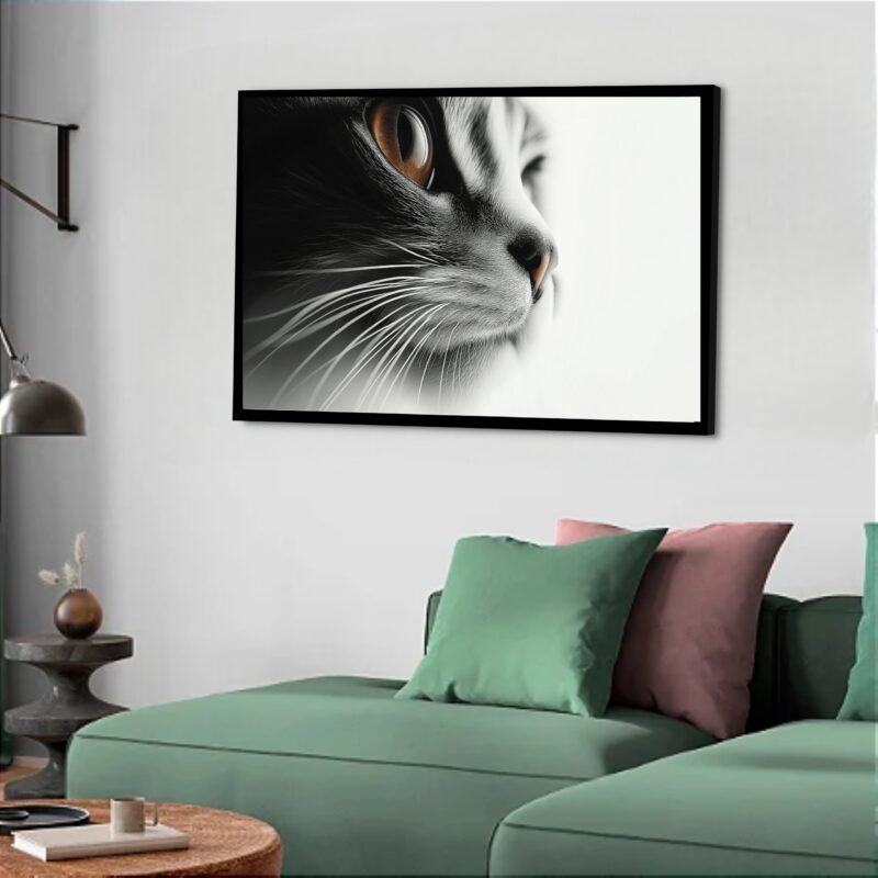Quadro Decorativo Gato Olhar Lado - 50x70 cm