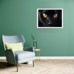 Quadro Decorativo Gato Preto Olhos - 50x70 cm