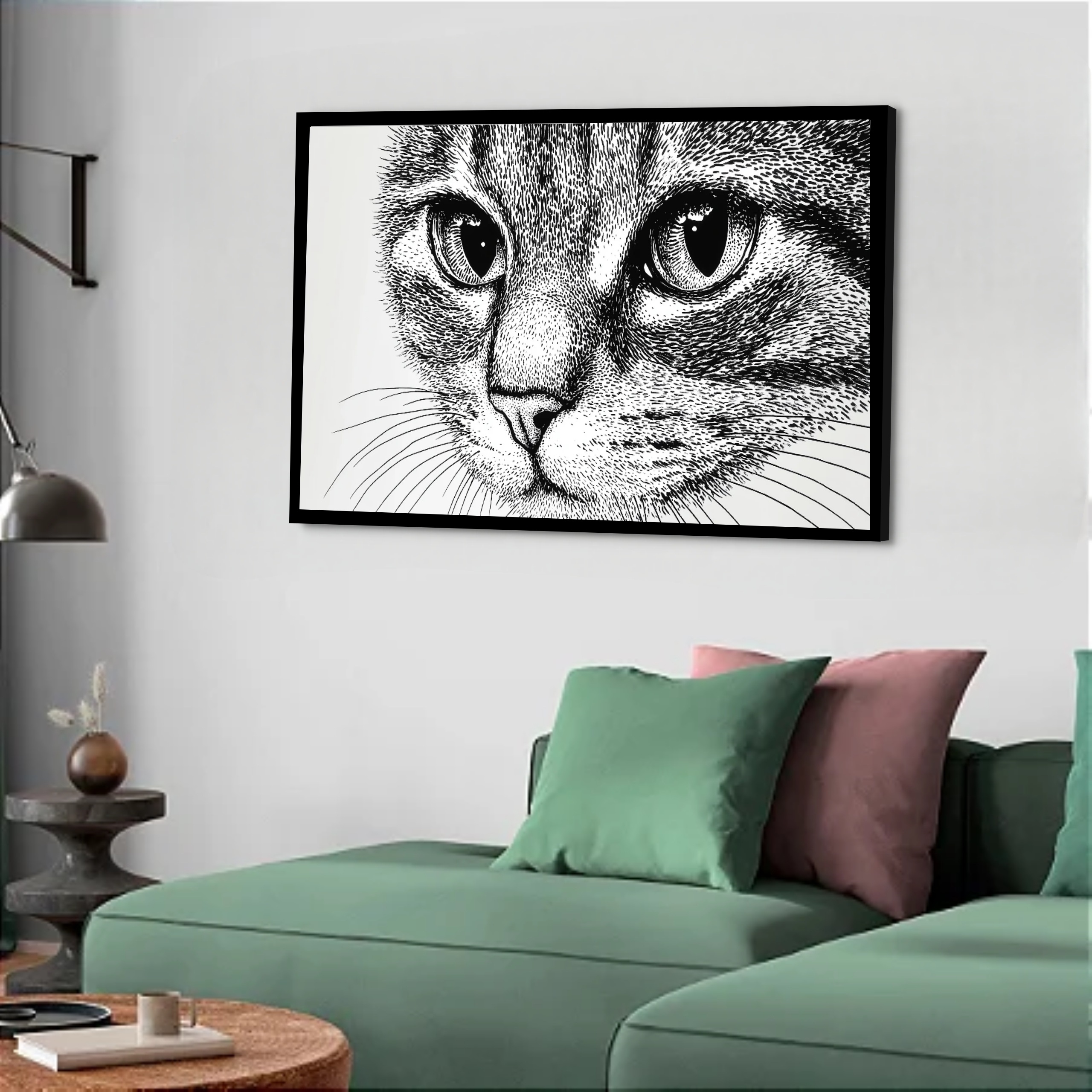 Quadro Decorativo Gato Rascunho - 50x70 cm