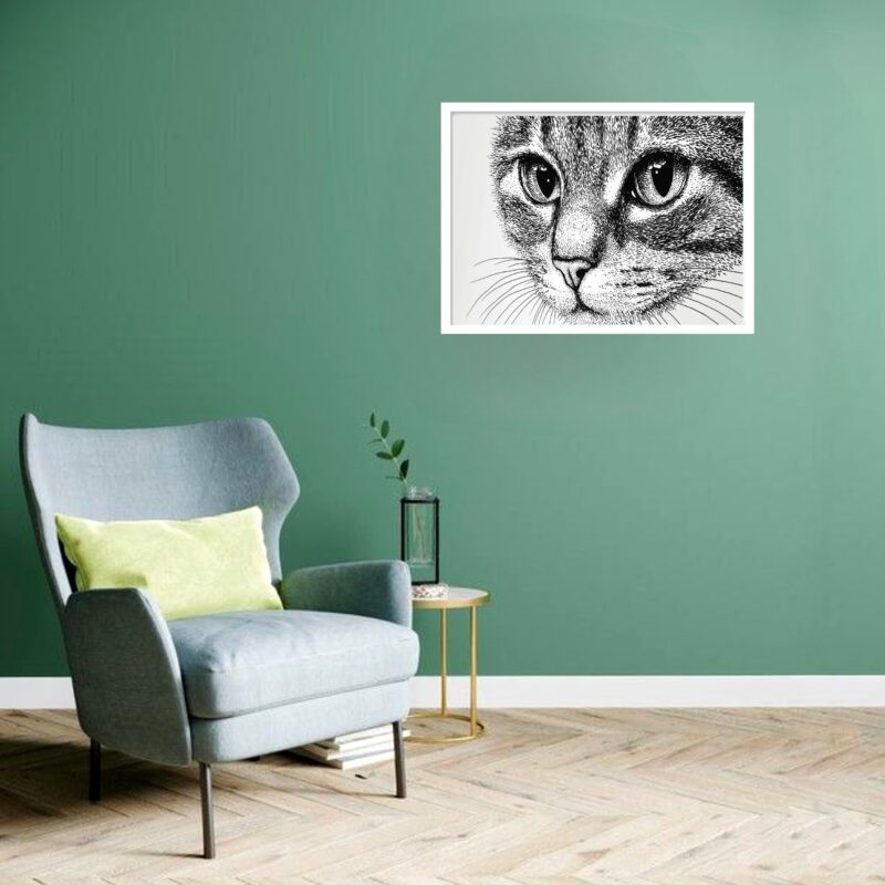 Quadro Decorativo Gato Rascunho - 50x70 cm