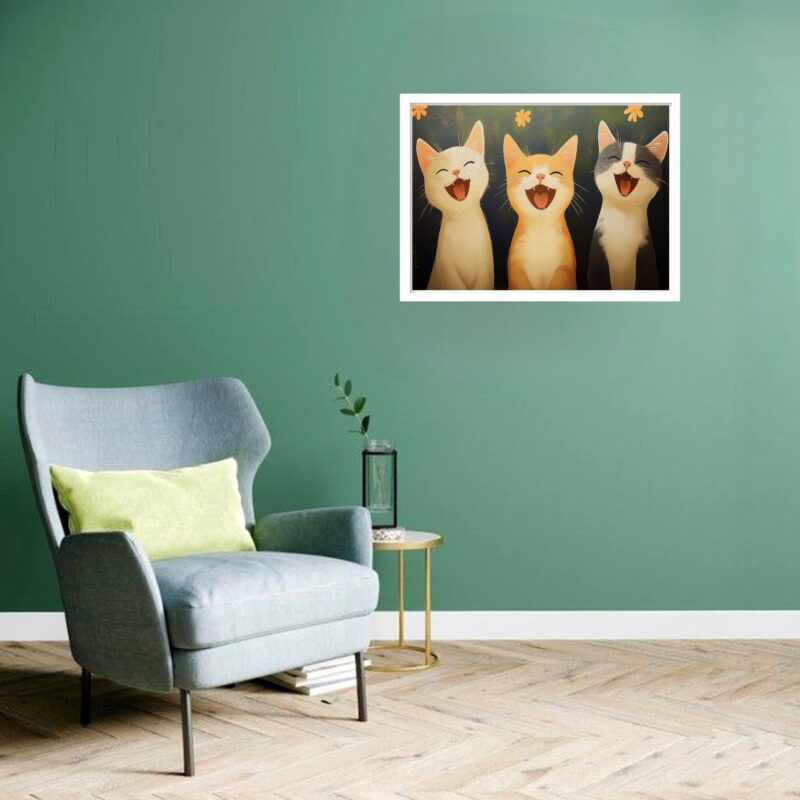 Quadro Decorativo Gatos Sorrisos - 50x70 cm
