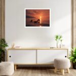Quadro Decorativo Golfinhos Pôr do Sol - 50x70 cm