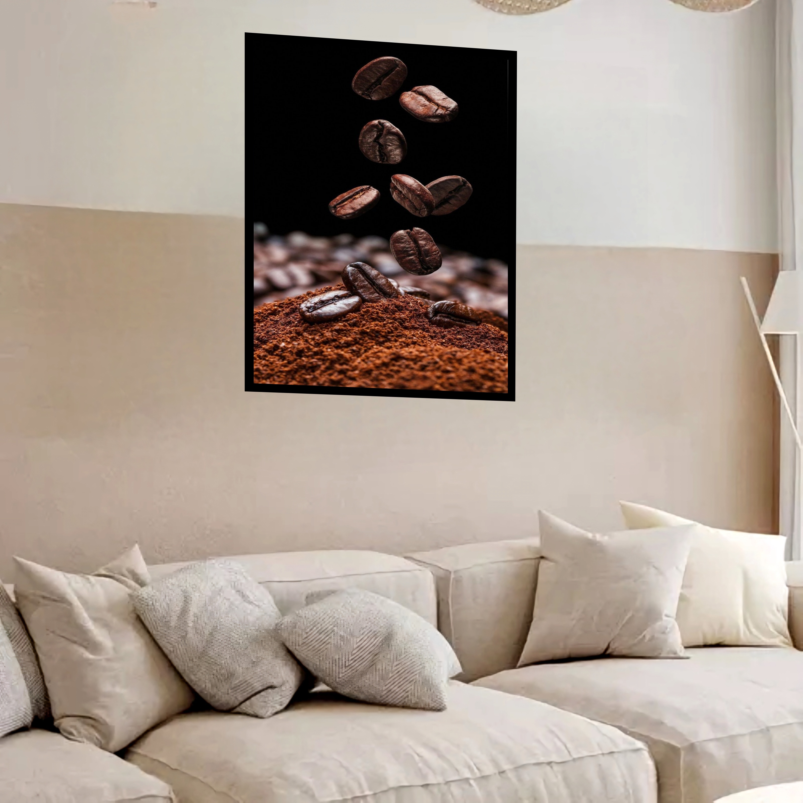 Quadro Decorativo Grão Café Pó - 70x50 cm