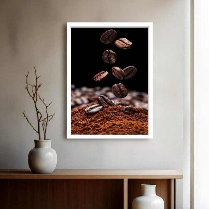 Quadro Decorativo Grão Café Pó - 70x50 cm