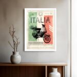 Quadro Decorativo Itália Vespa Vintage - 70x50 cm