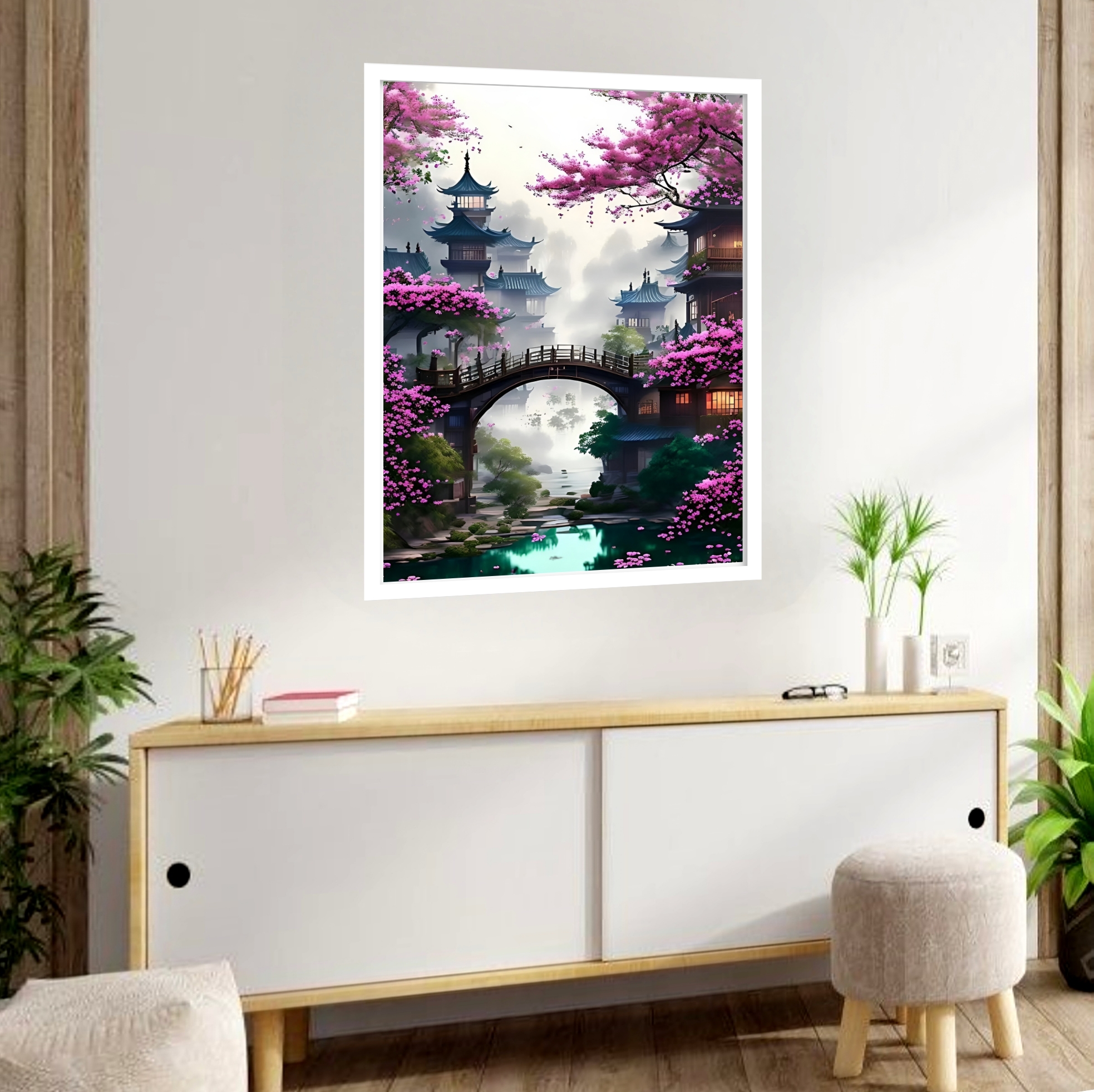 Quadro Decorativo Jardim Japonês - 70x50 cm