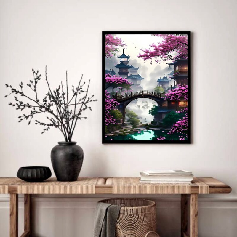 Quadro Decorativo Jardim Japonês - 70x50 cm