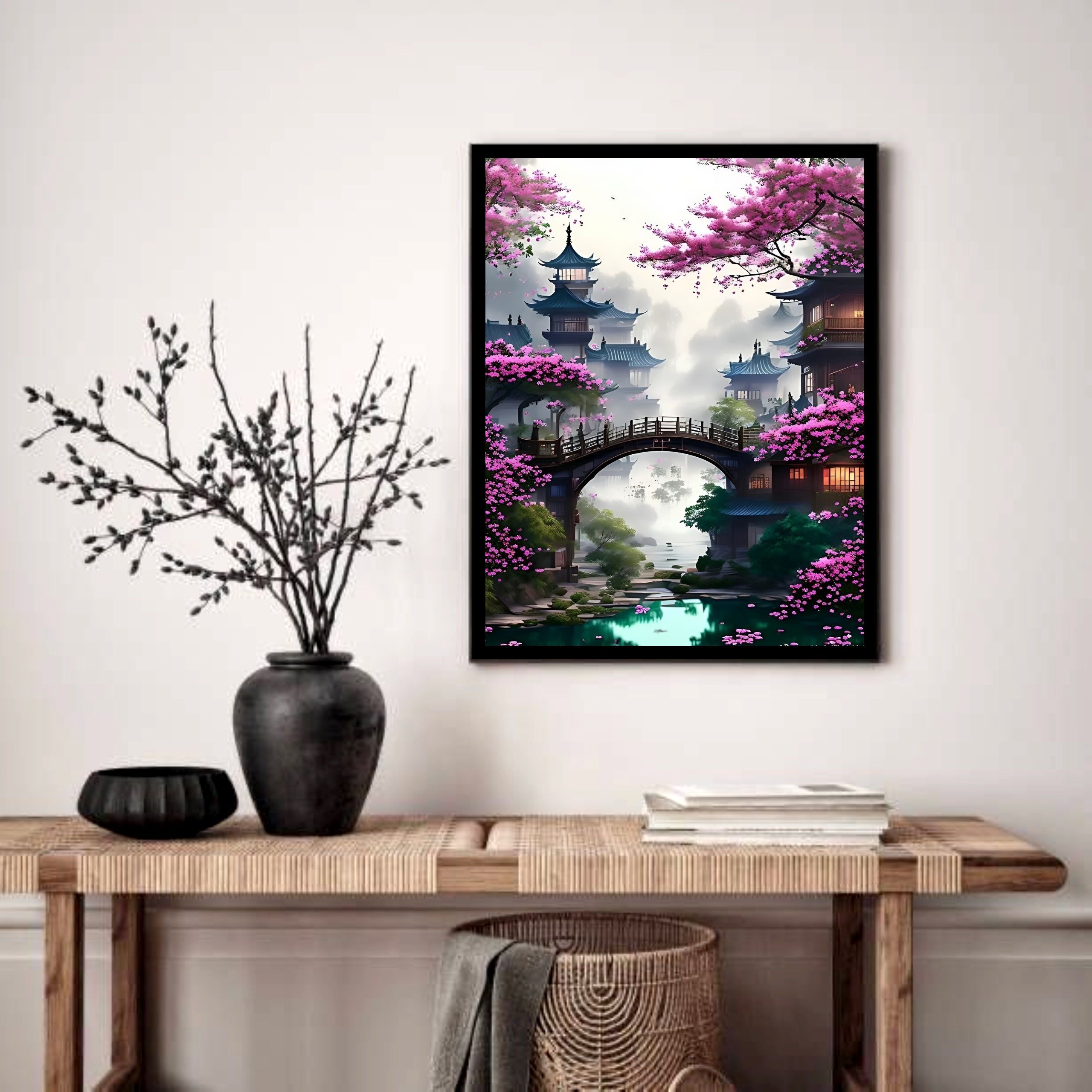 Quadro Decorativo Jardim Japonês - 70x50 cm