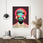 Quadro Decorativo Jovem Fone de Ouvido - 70x50 cm