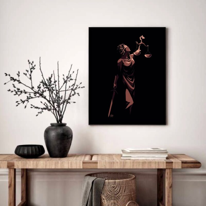 Quadro Decorativo Justiça Ilustração - 70x50 cm