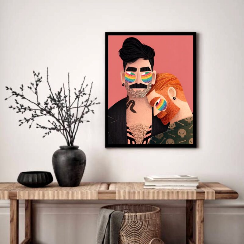 Quadro Decorativo LGBT Gays - 70x50 cm