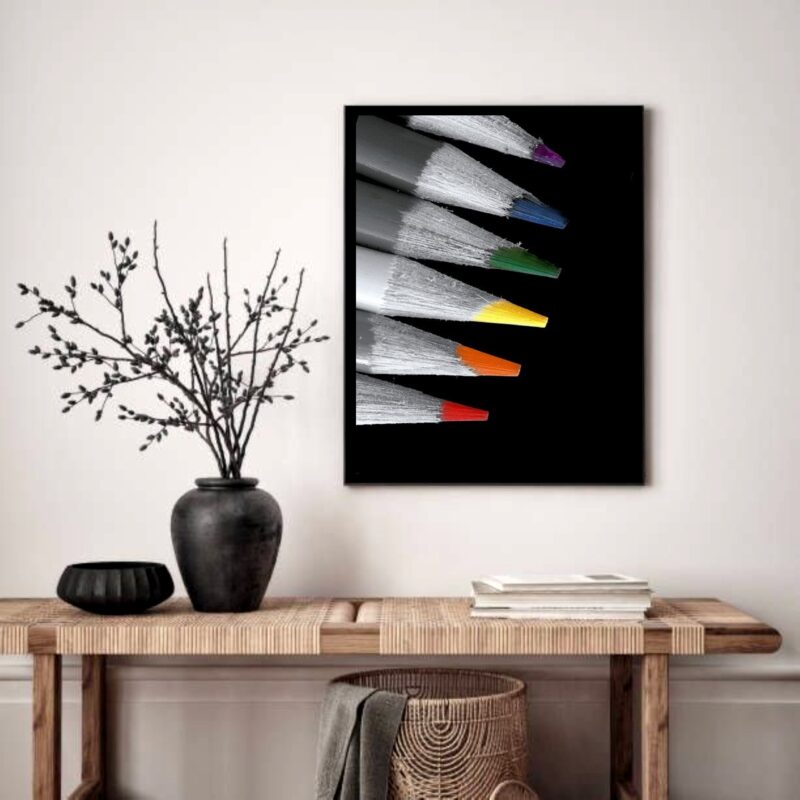 Quadro Decorativo Lápis Colorido - 70x50 cm