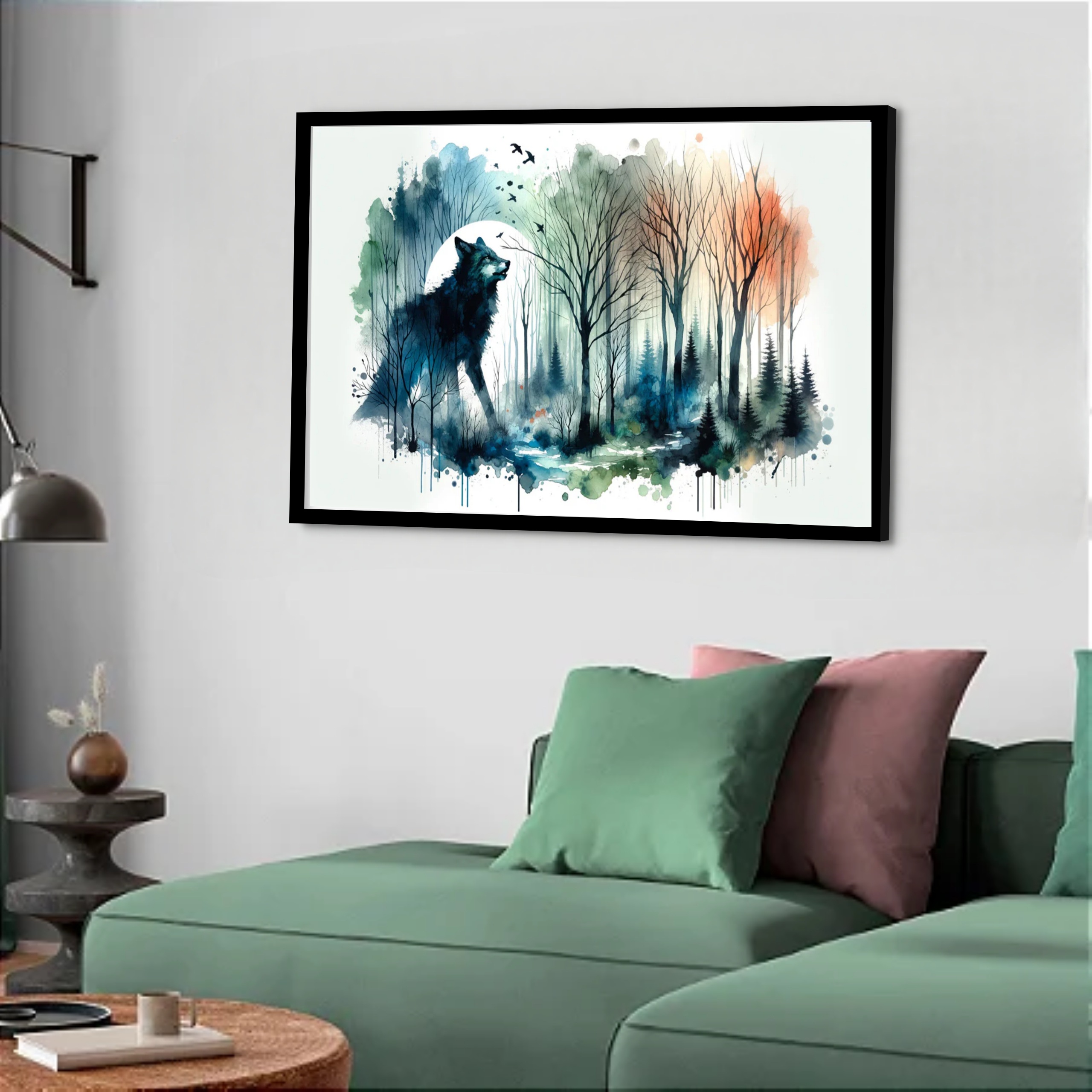 Quadro Decorativo Lobo Painel - 50x70 cm
