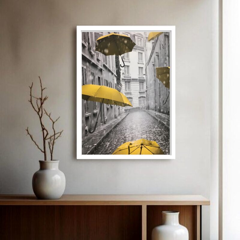 Quadro Decorativo Londres Guarda Chuvas - 70x50 cm