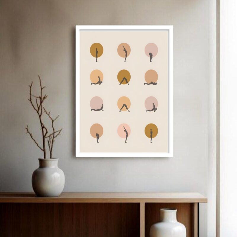 Quadro Decorativo Lua Movimento Yoga - 70x50 cm