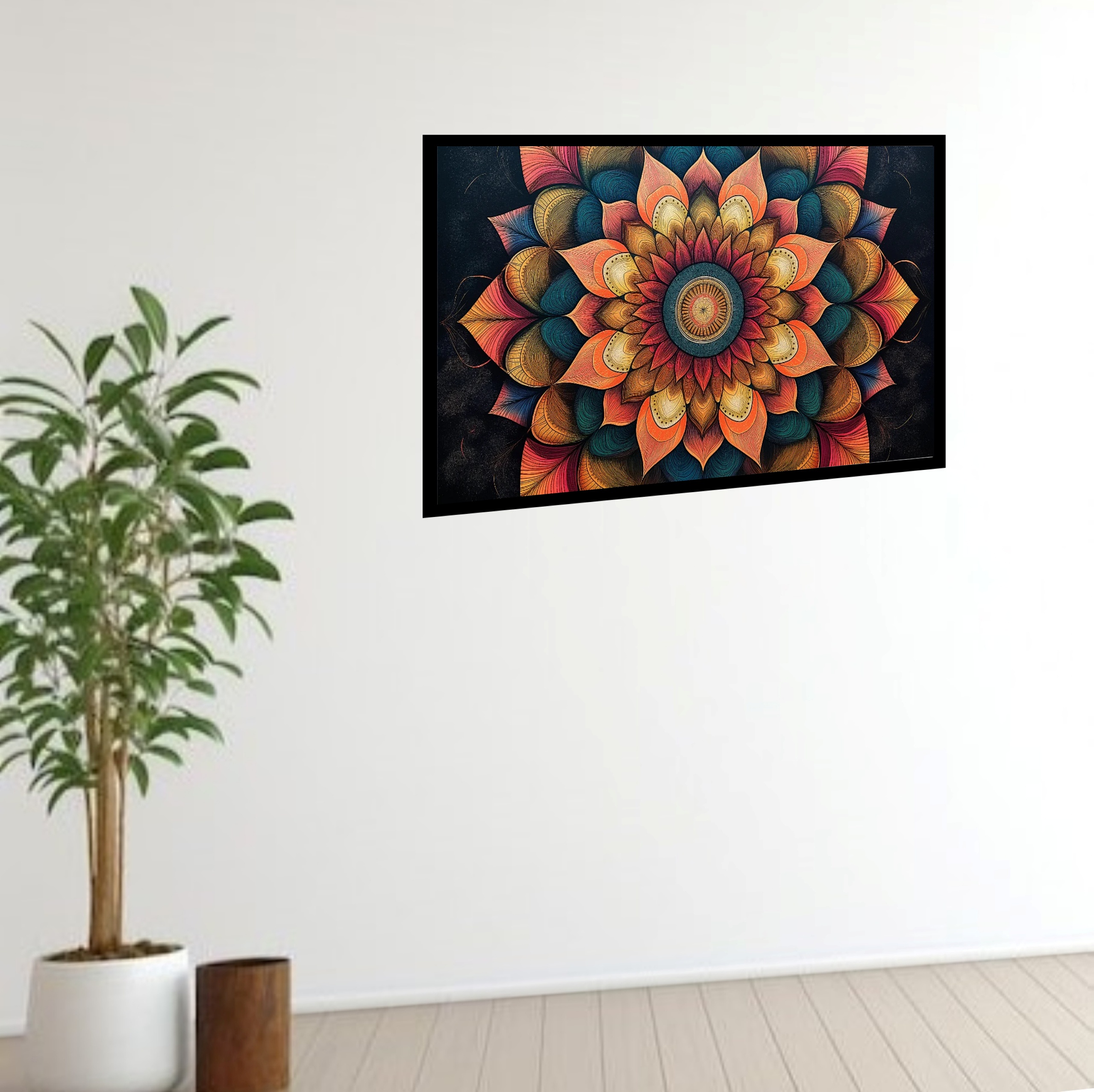 Quadro Decorativo Mandala Floral - 50x70 cm