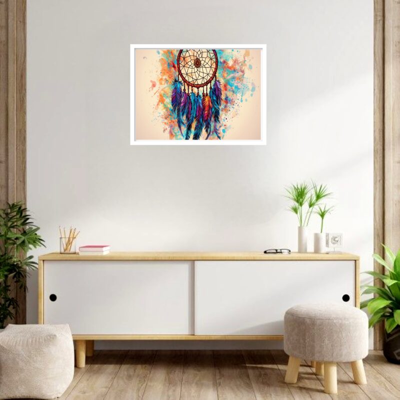 Quadro Decorativo Mandala Penas - 50x70 cm