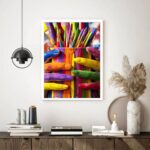 Quadro Decorativo Mãos Pintadas Cores - 70x50 cm