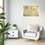 Quadro Decorativo Mapa-Múndi Vintage - 50x70 cm