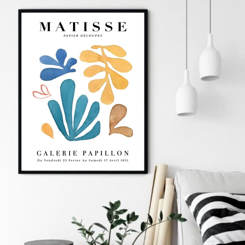 Quadro Decorativo Matisse Aquarela Folhas - 70x50 cm