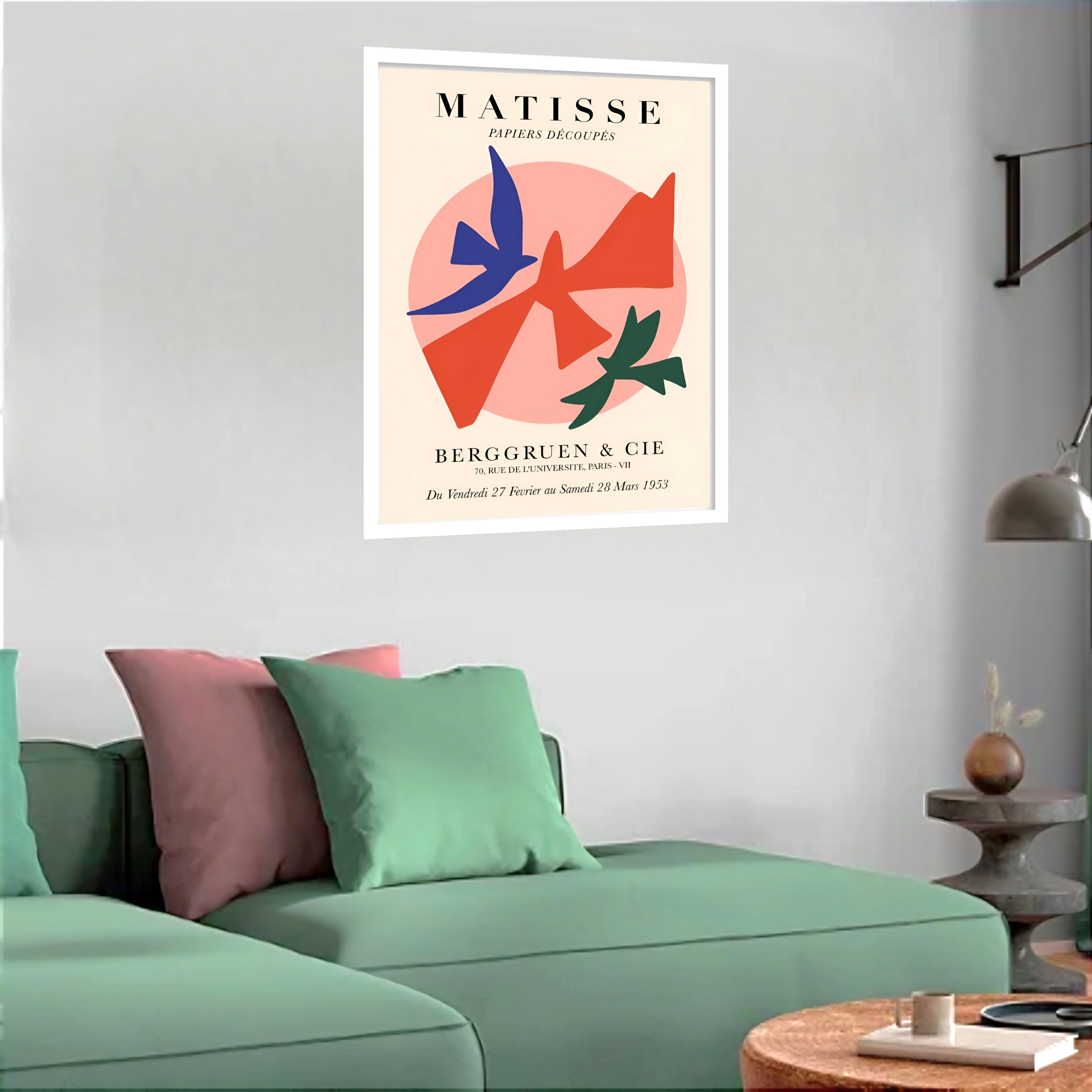 Quadro Decorativo Matisse Pássaros Coloridos - 70x50 cm