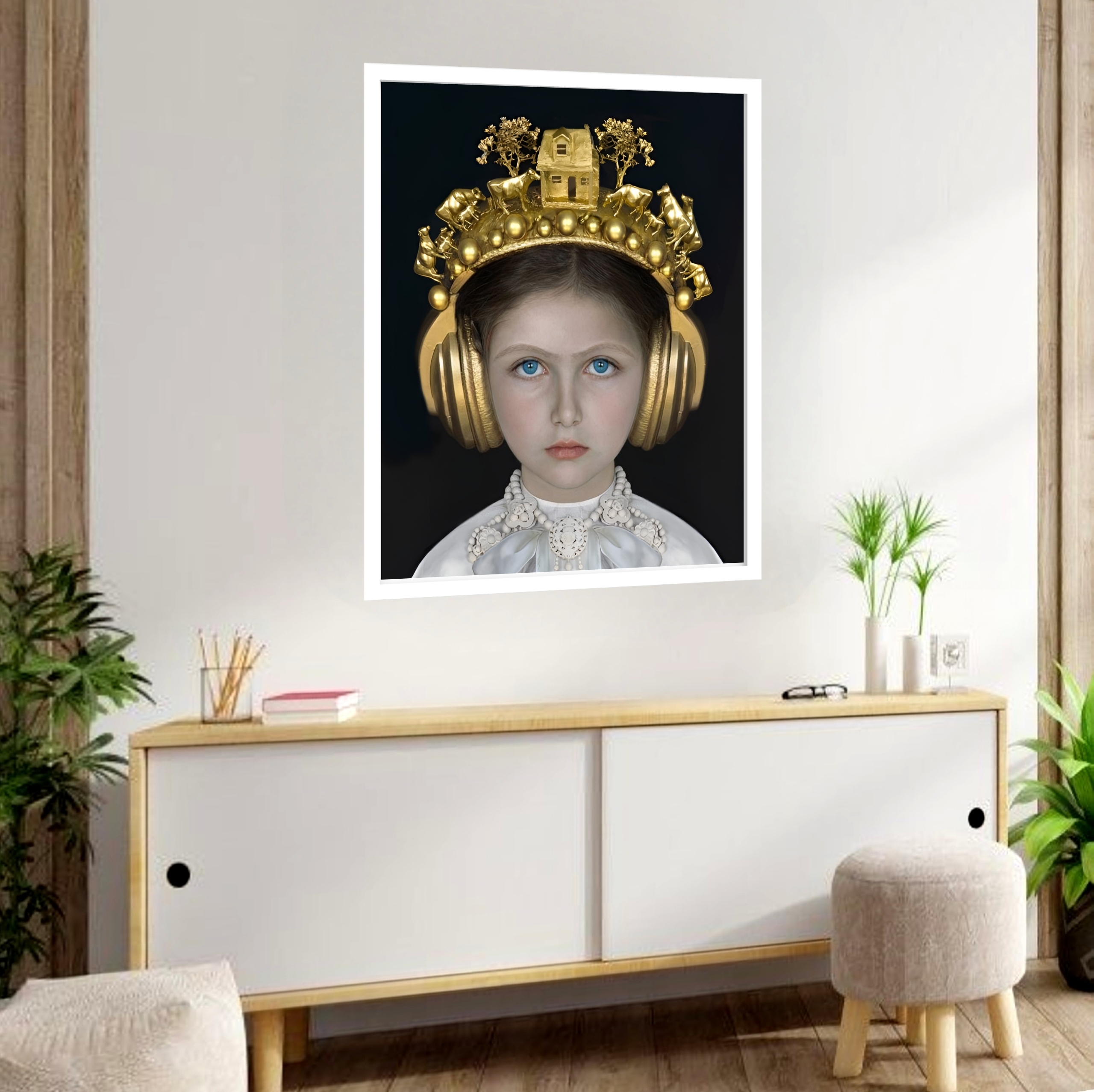 Quadro Decorativo Menina Surrealista - 70x50 cm