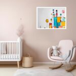 Quadro Decorativo Menino Castelo Abstrato - 50x70 cm
