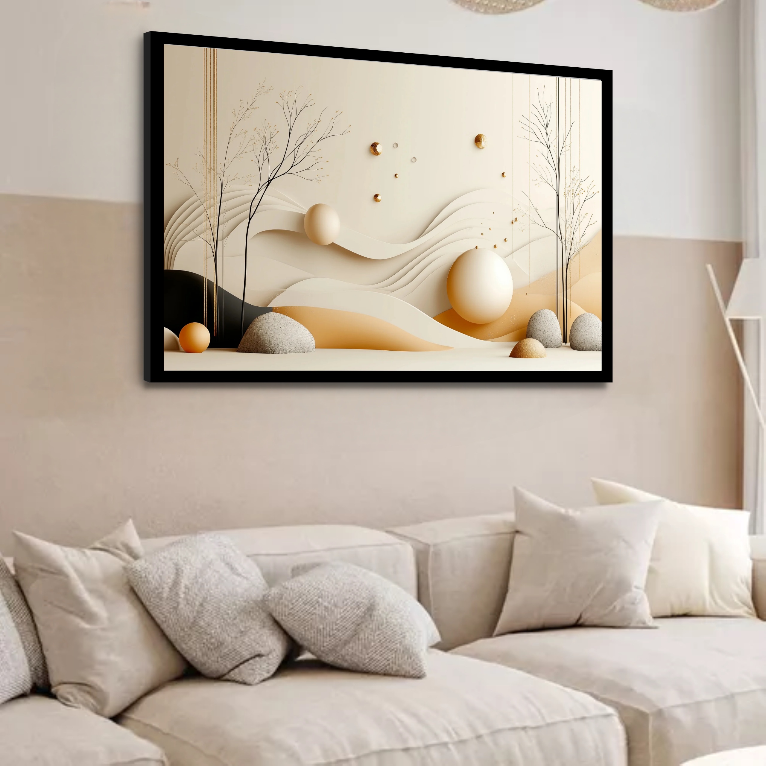 Quadro Decorativo Minerais Abstrato - 50x70 cm