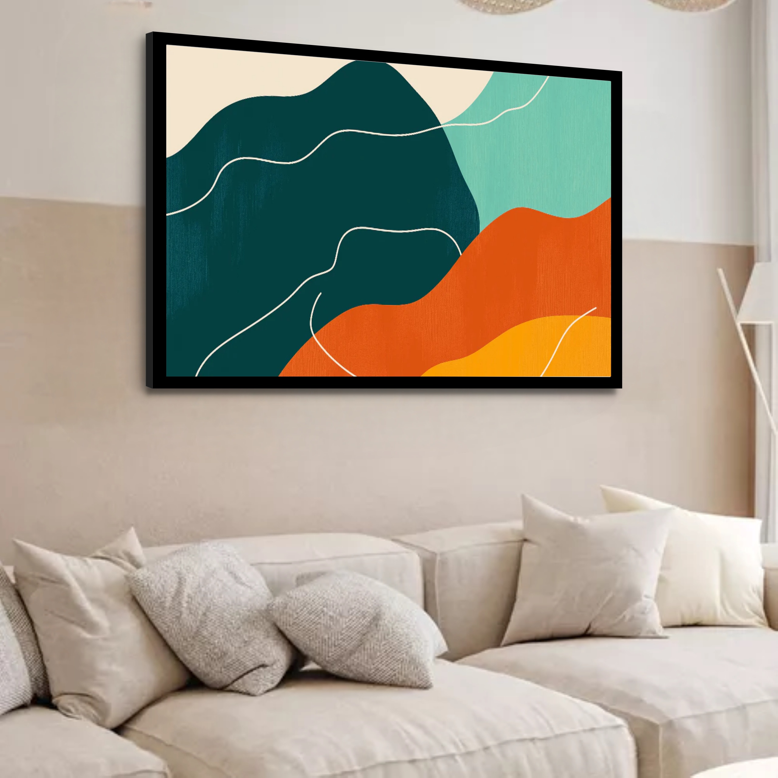 Quadro Decorativo Montanhas Abstrato - 50x70 cm