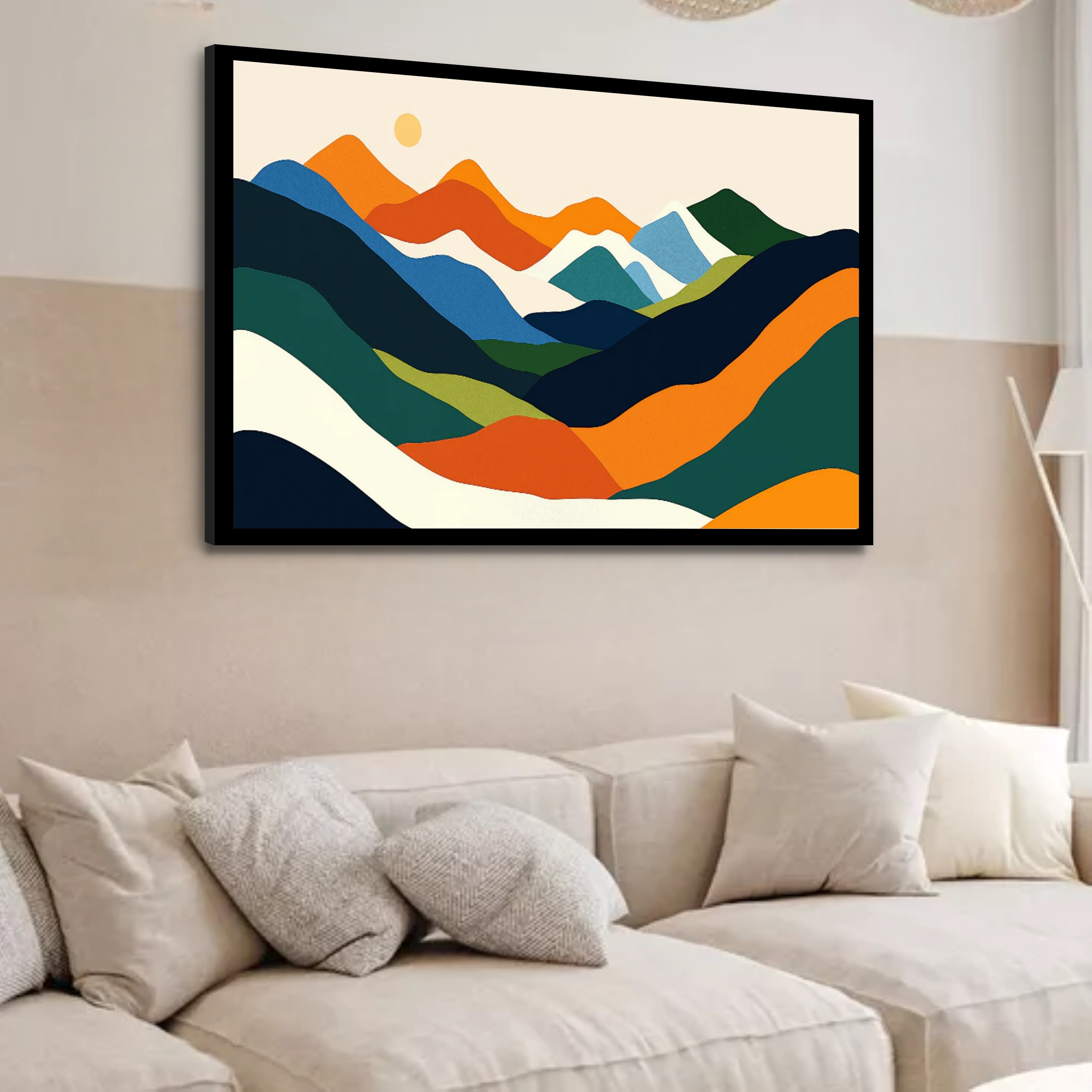 Quadro Decorativo Montanhas Coloridas Abstrato - 50x70 cm