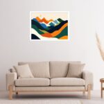 Quadro Decorativo Montanhas Coloridas Abstrato - 50x70 cm