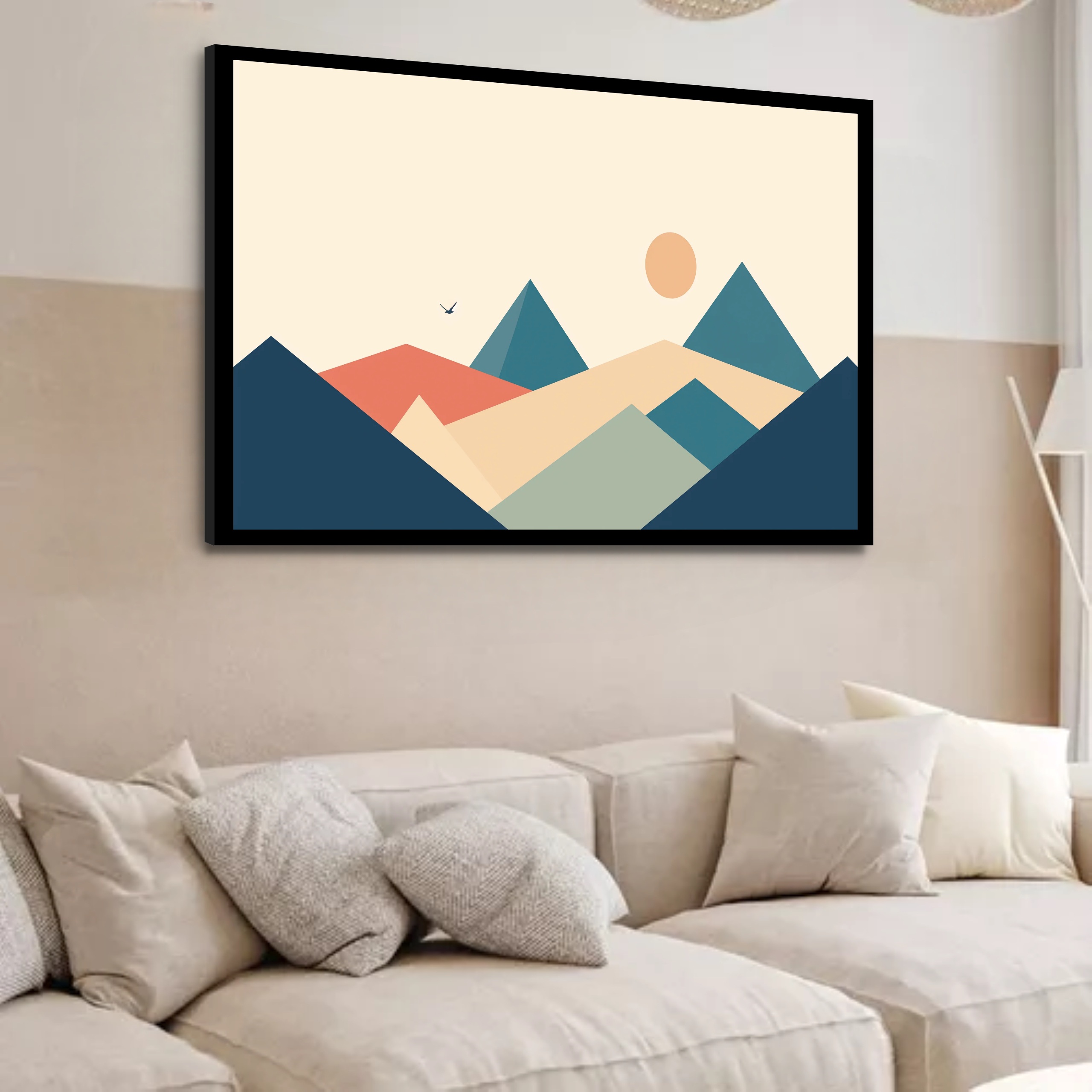 Quadro Decorativo Montanhas Pontas Abstrato - 50x70 cm
