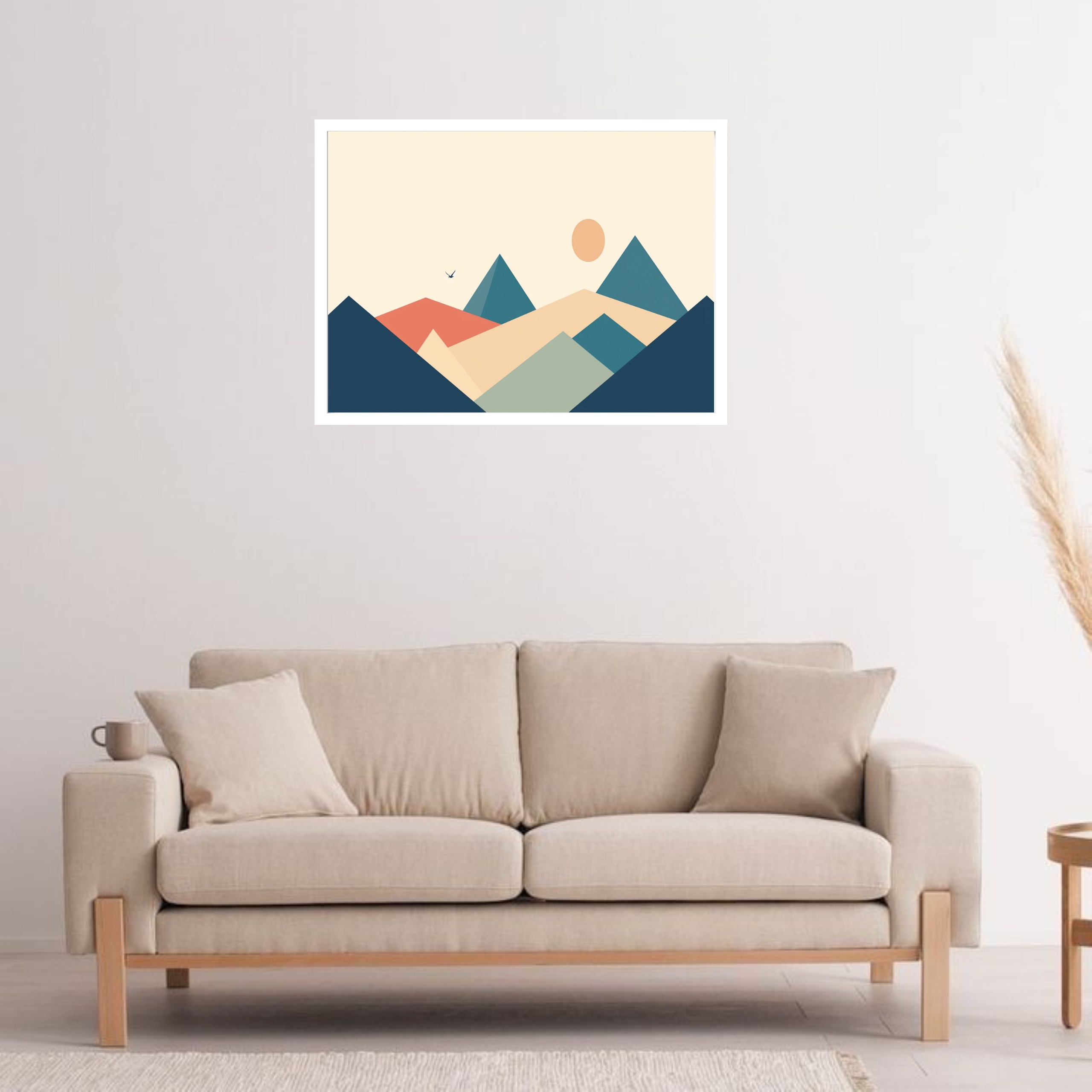 Quadro Decorativo Montanhas Pontas Abstrato - 50x70 cm