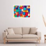 Quadro Decorativo Mosaico Colorido Abstrato - 50x70 cm