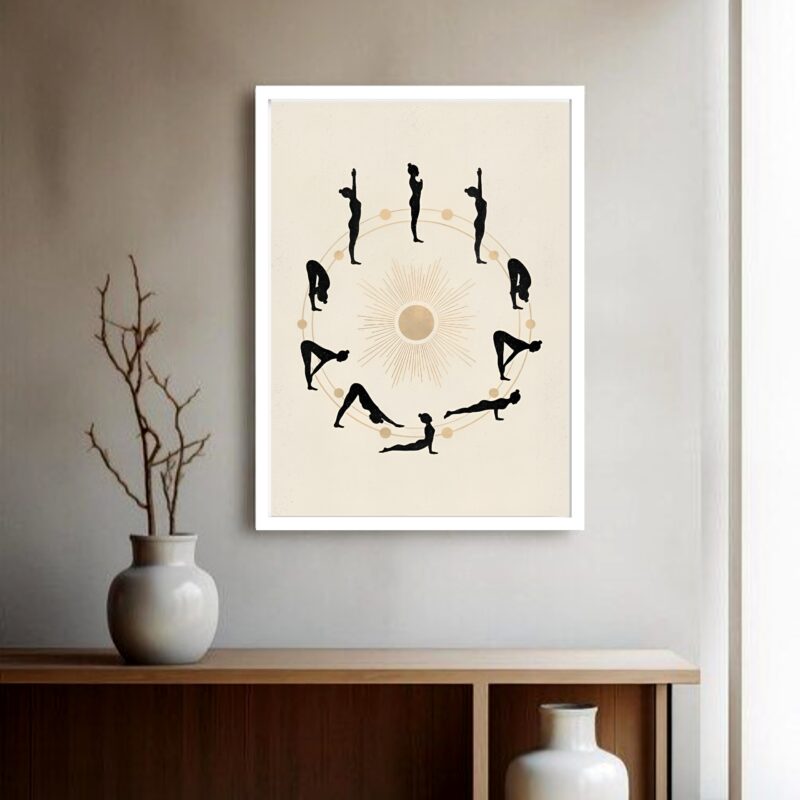 Quadro Decorativo Movimento Círculo Yoga - 70x50 cm