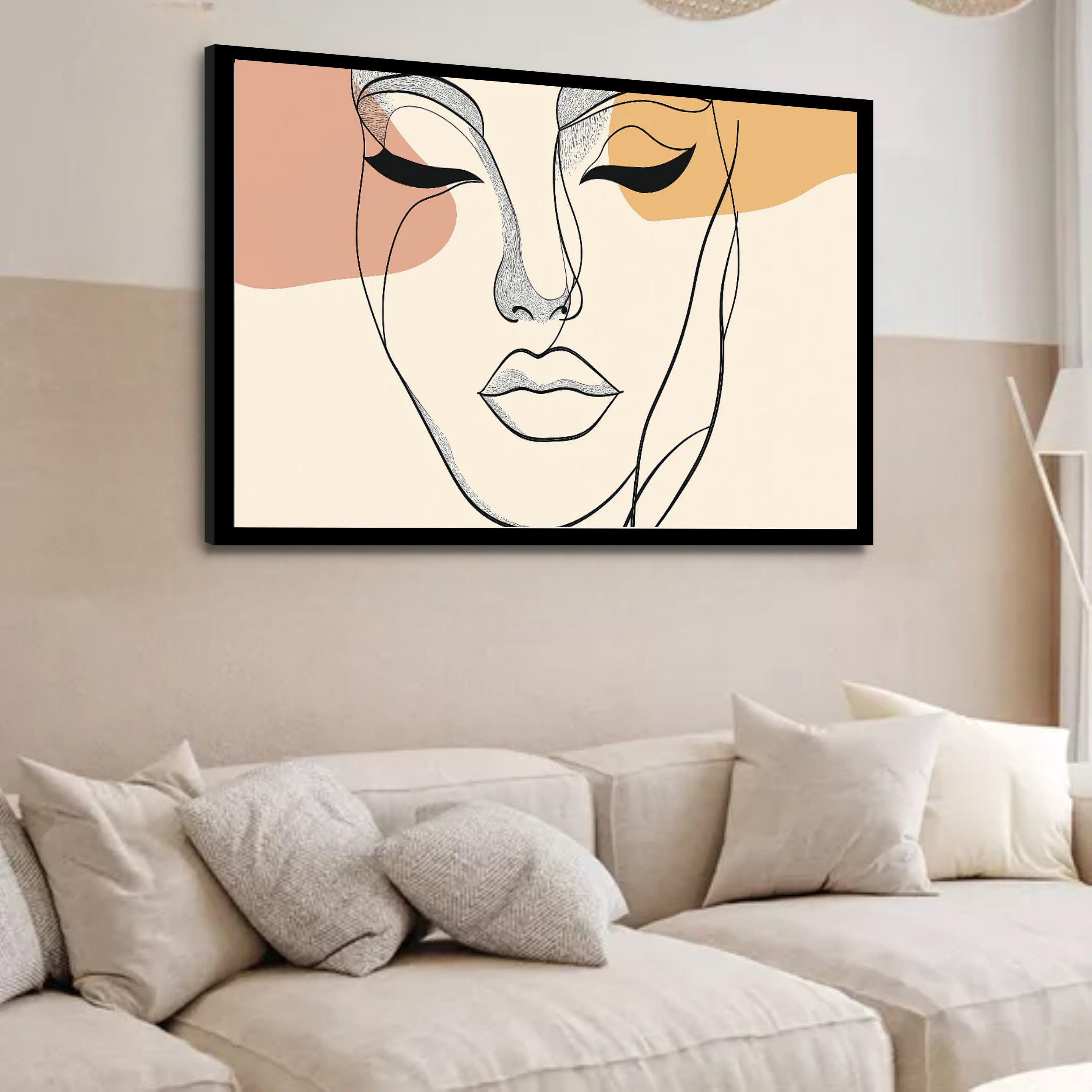 Quadro Decorativo Mulher Face Abstrato - 50x70 cm