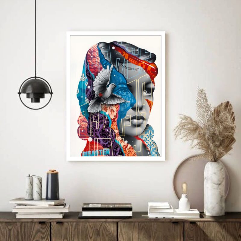 Quadro Decorativo Mulher New Age Formas - 70x50 cm