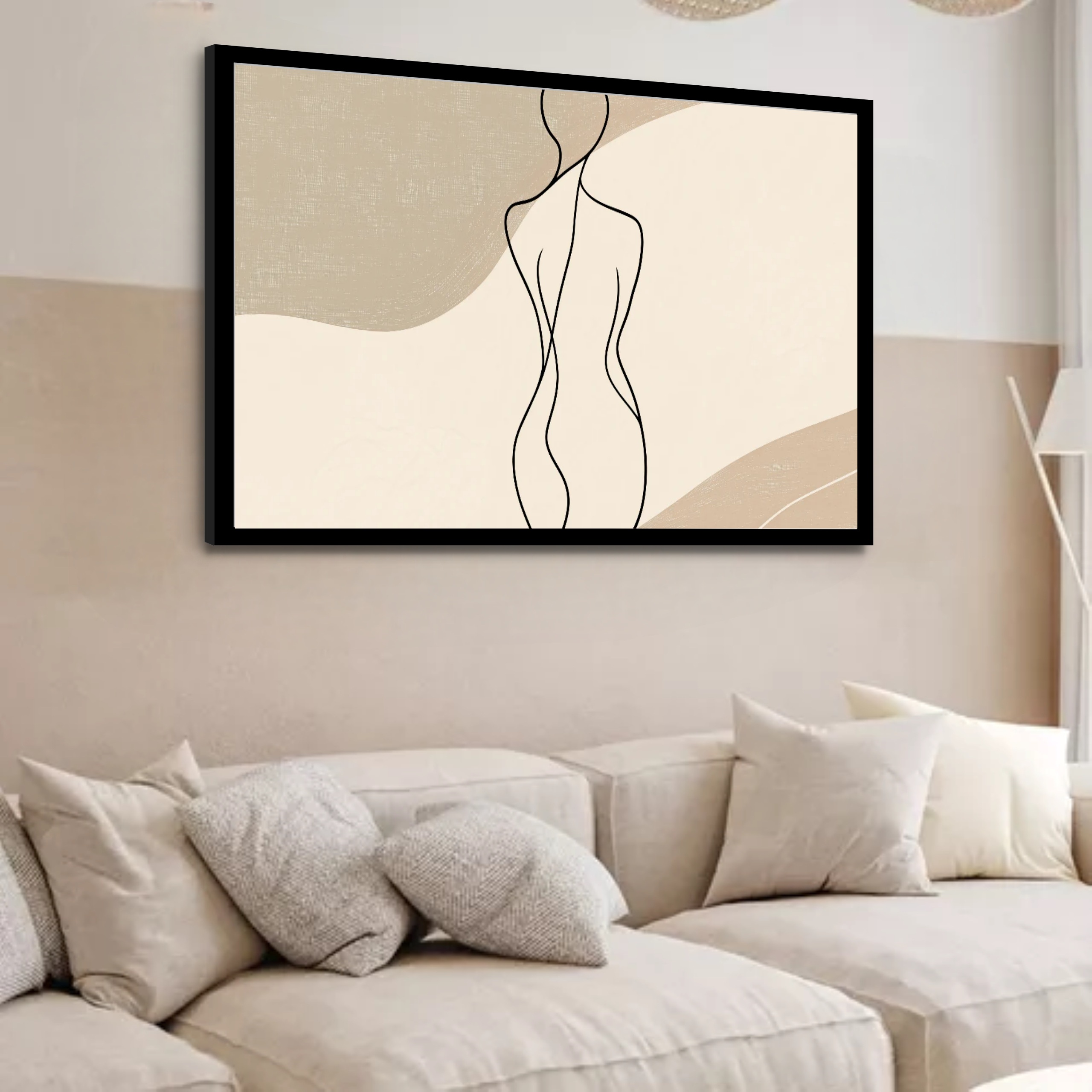 Quadro Decorativo Mulher Silhueta Abstrato - 50x70 cm