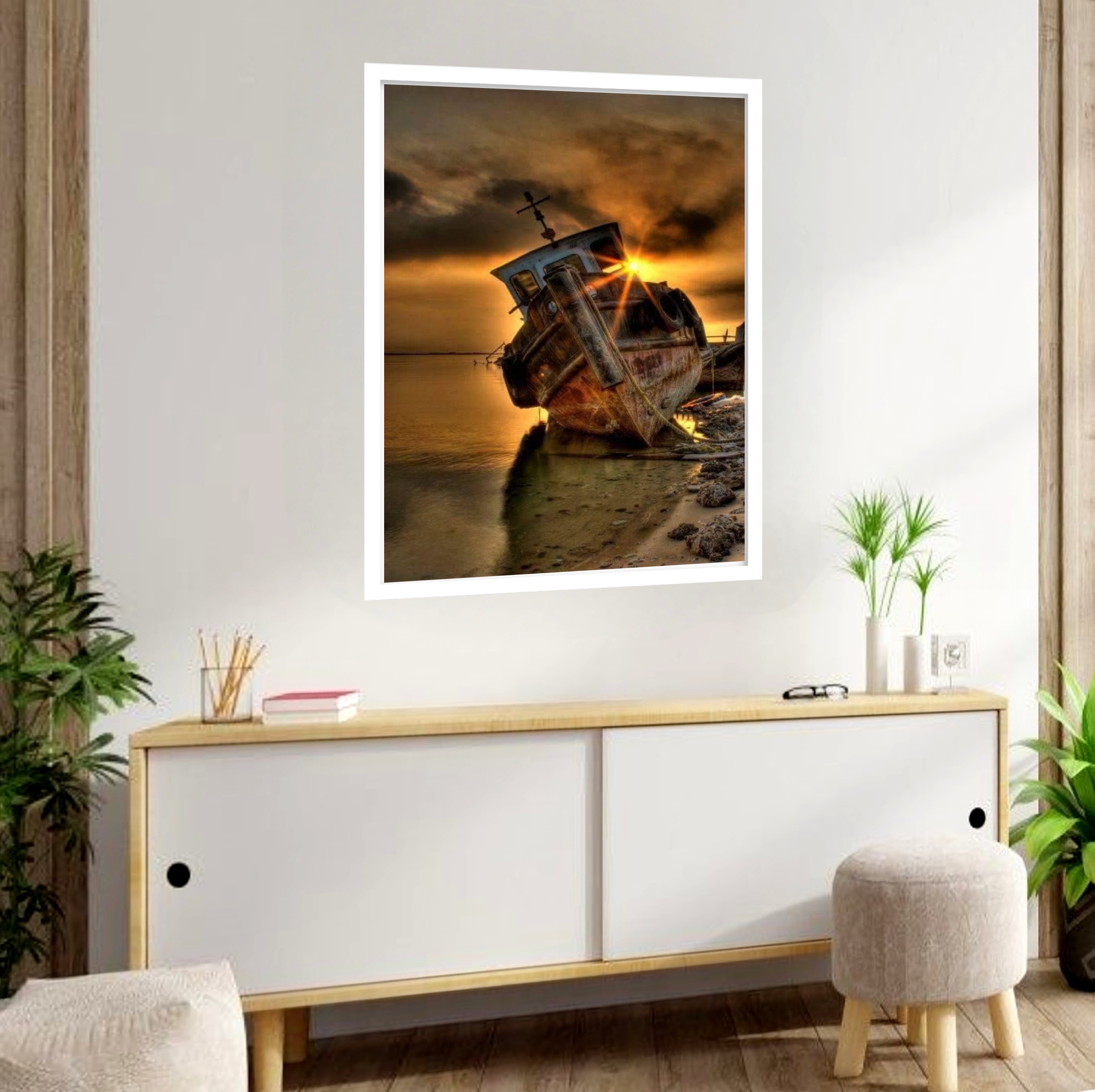 Quadro Decorativo Navio Antigo - 70x50 cm