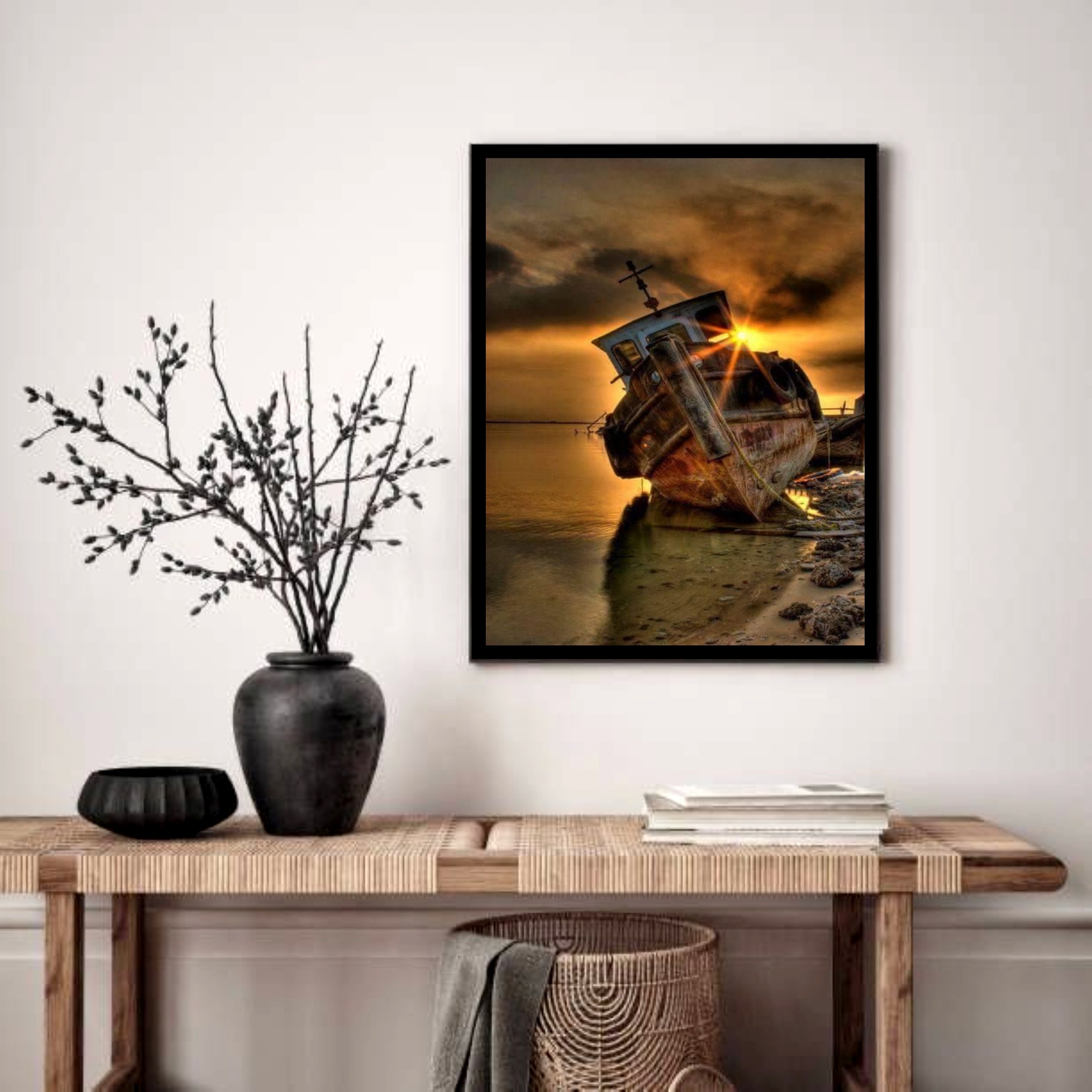 Quadro Decorativo Navio Antigo - 70x50 cm