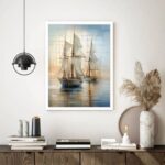 Quadro Decorativo Navios Mar Arte - 70x50 cm