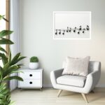 Quadro Decorativo Notas Musicais Minimalista - 50x70 cm