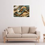 Quadro Decorativo Ondas Fita Abstrato - 50x70 cm