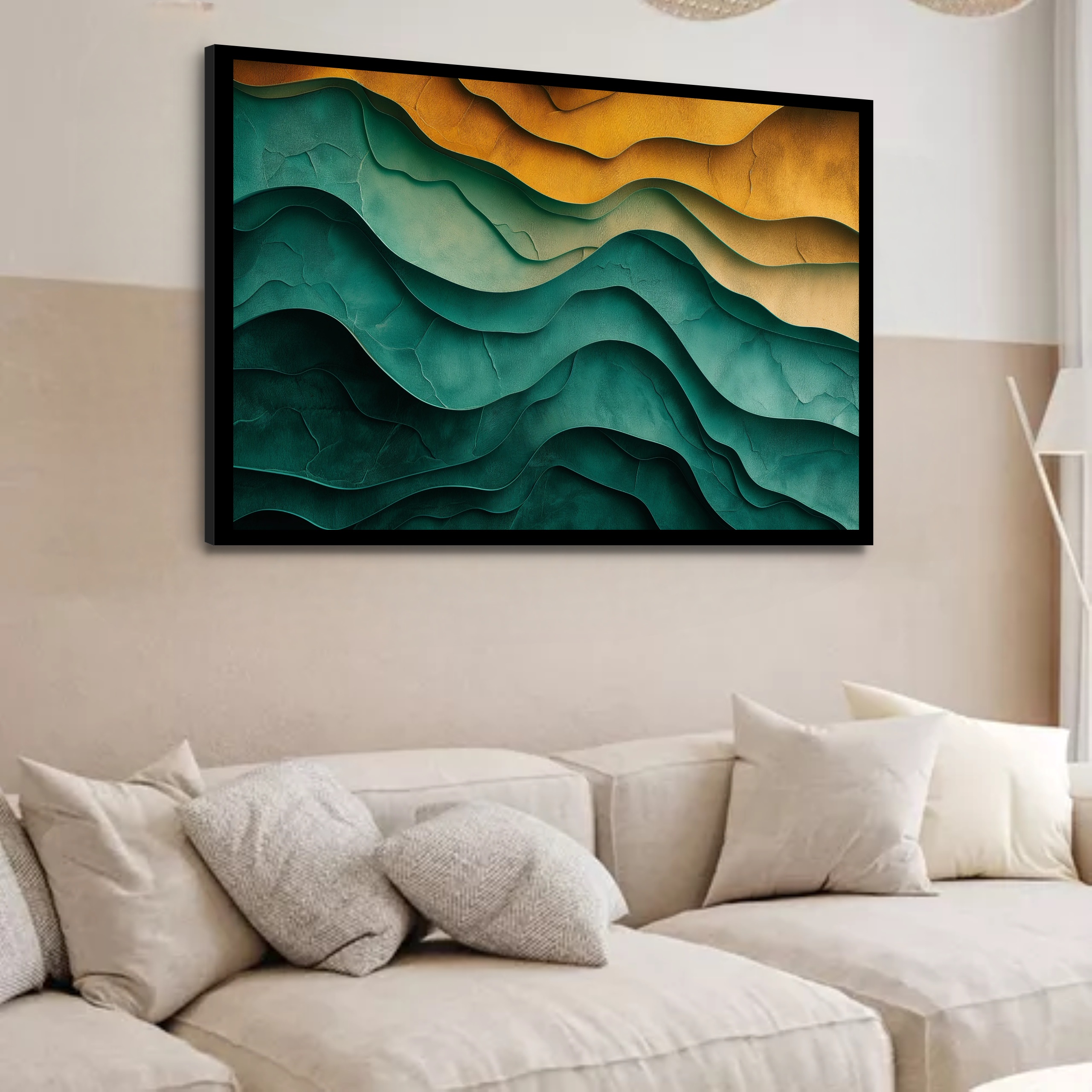 Quadro Decorativo Ondas Rocha Abstrato - 50x70 cm