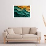 Quadro Decorativo Ondas Rocha Abstrato - 50x70 cm