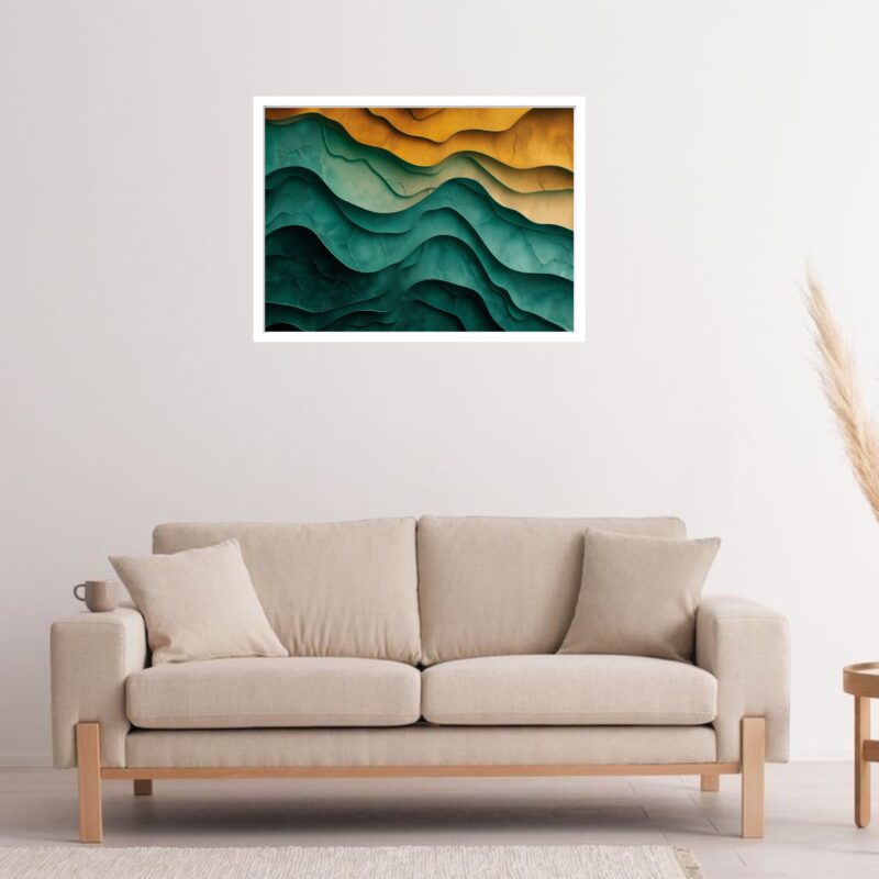 Quadro Decorativo Ondas Rocha Abstrato - 50x70 cm